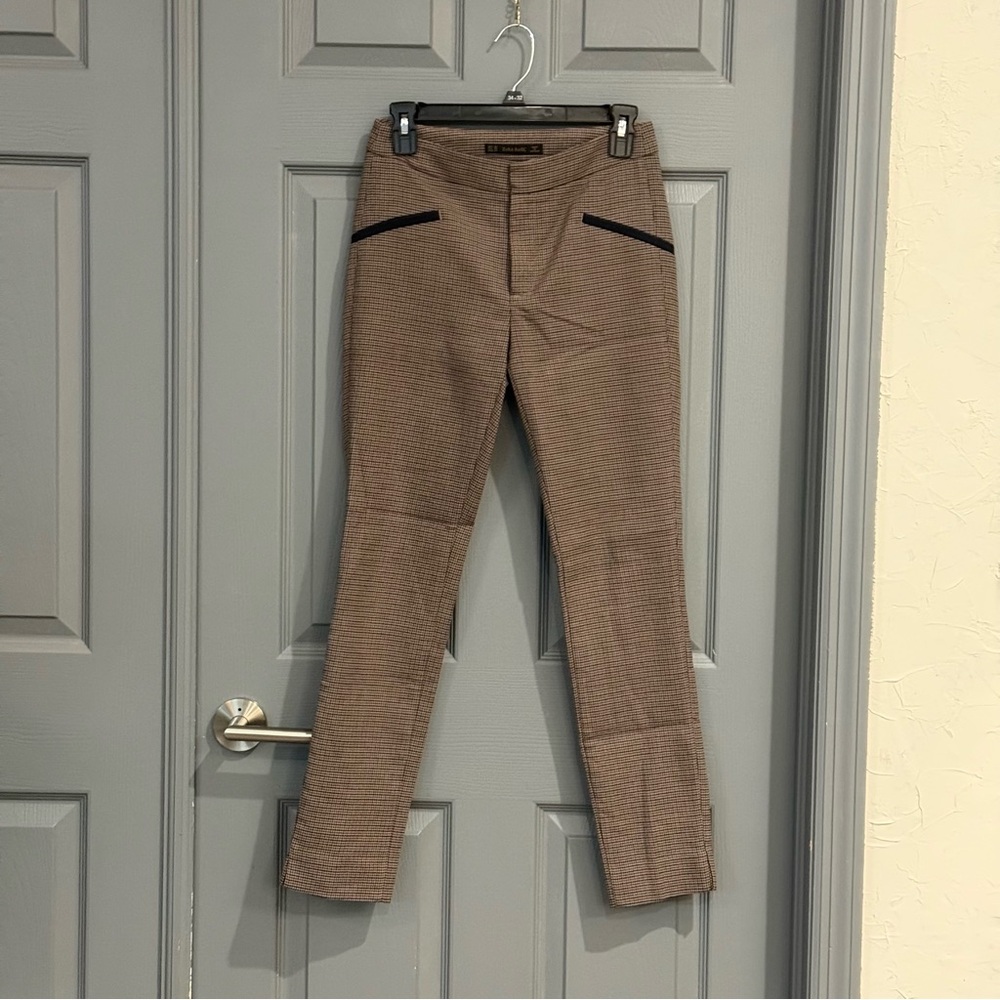 Zara Women’s Tan Checkered Dress Pants
